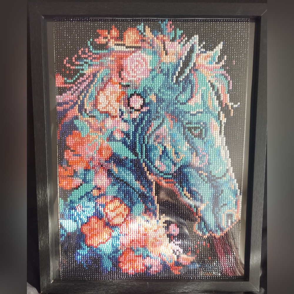 Colorful Beaded Horse Art